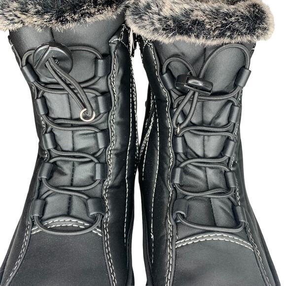 Totes NWOB Rain Faux Fur Boots Women Size 6M Black - Picture 11 of 13